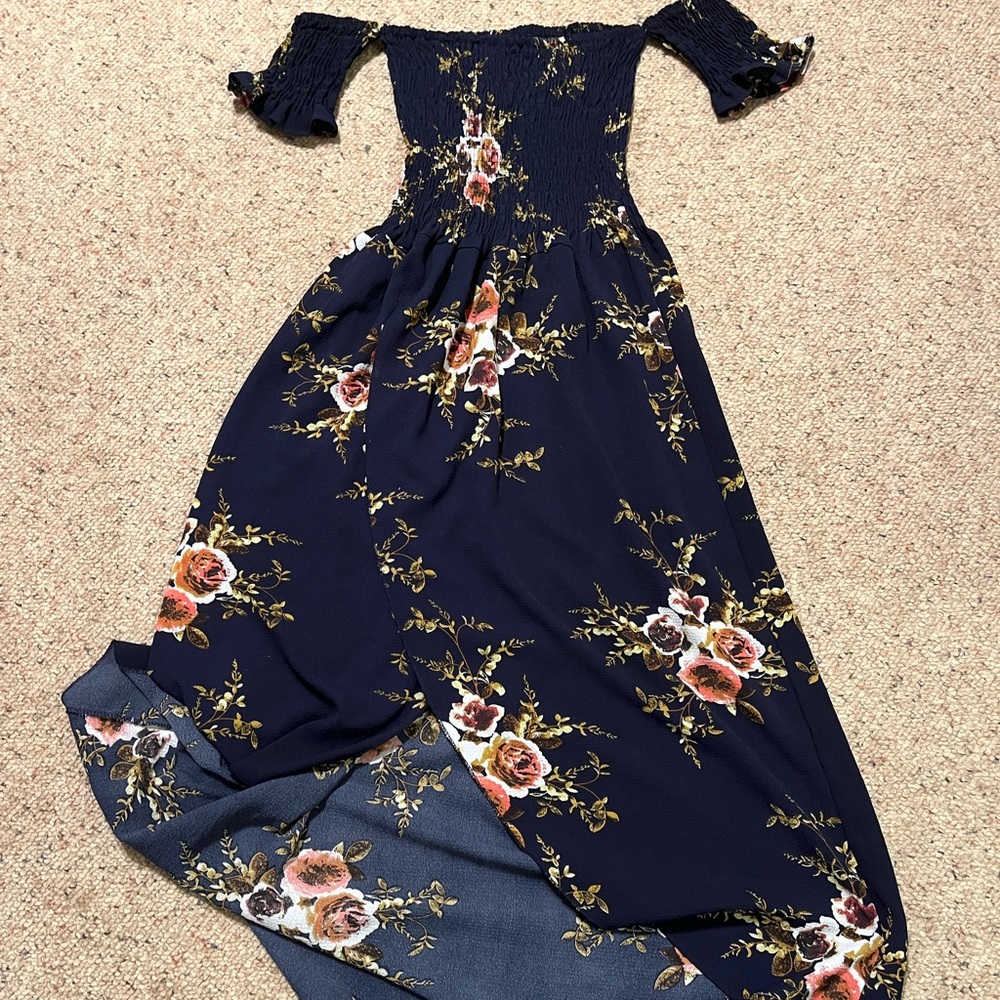 Navy Floral Dress
